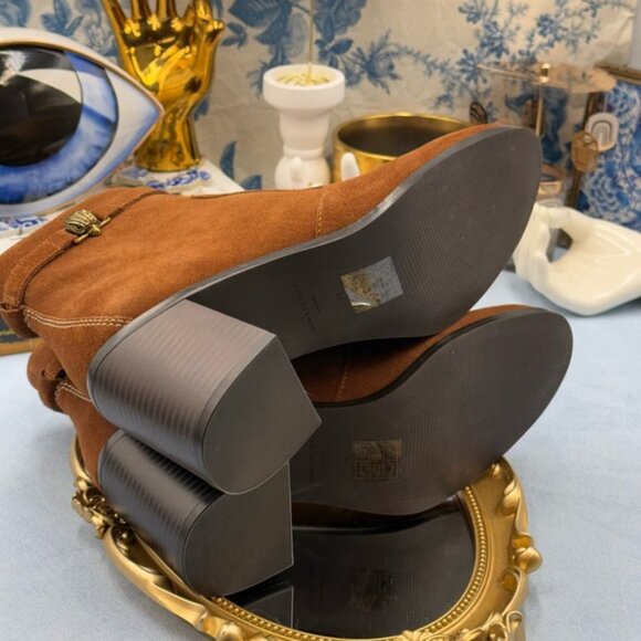🆕 KURT GEIGER LONDON 🧿 NIB Shoreditch Block Ankle Boot, Tan Suede Sz39 US 8.5 - Picture 14 of 16